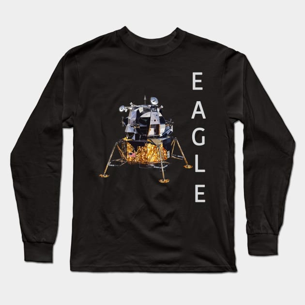 Nasa Apollo  Missions Eagle 1 Moon Landings Long Sleeve T-Shirt by Dirty Custard Designs 